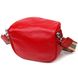 Жіноча напівкругла сумка через плече з натуральної шкіри 22081 Vintage Червона