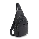 Чоловічий рюкзак шкіряний через плече Keizer K14040bl-black фото