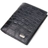 Оригинальное мужское портмоне из натуральной фактурной кожи CANPELLINI 21502 Черное фото