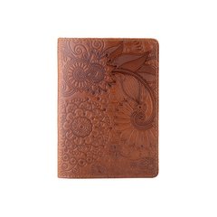Обкладинка для паспорта ручної роботи кольору глини, колекція "Mehendi Art"