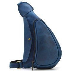 Нагрудная сумка рюкзак слинг кожаная на одно плечо RKsky-3026-3md TARWA Голубой