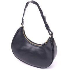 Модная женская сумка-хобо из натуральной гладкой кожи 21288 Vintage Черная