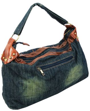 Жіноча джинсова, бавовняна сумка Fashion jeans bag темно-синя