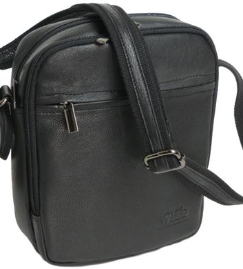 Вертикальная кожаная мужская сумка Always Wild 8021 NDM черная
