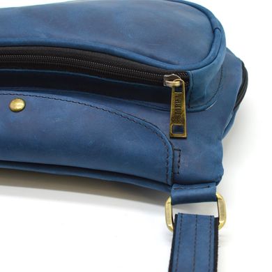 Нагрудна сумка рюкзак слінг шкіряна на одне плече RKsky-3026-3md TARWA Голубий