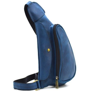 Нагрудна сумка рюкзак слінг шкіряна на одне плече RKsky-3026-3md TARWA Голубий