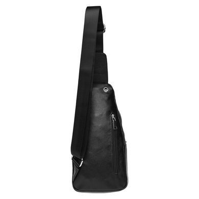 Чоловічий шкіряний рюкзак Borsa Leather k16603-black чорний натуральна шкіра, 2 кишені на блискавці