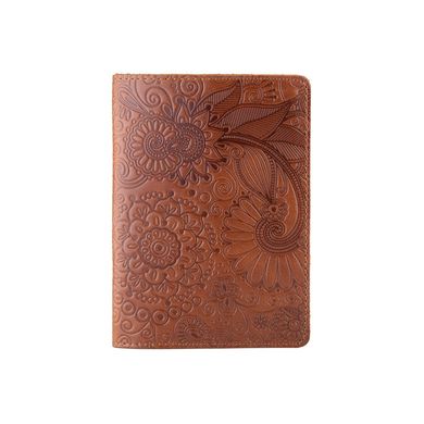 Обложка для паспорта ручной работы цвета глины, коллекция "Mehendi Art"