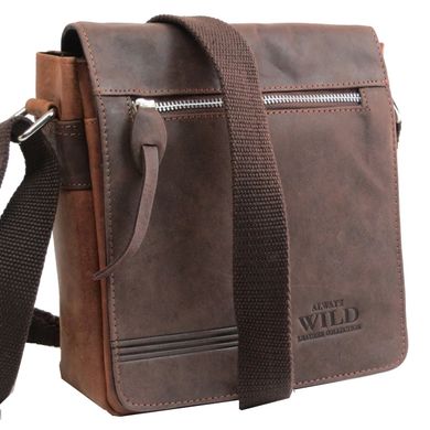 Городская кожаная сумка на плечо Always Wild BAG2HB коричневая