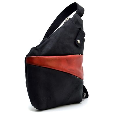 Рюкзак косуха на одно плечо TARWA RAR-6402-4lx черная c красным (уценка) Красный