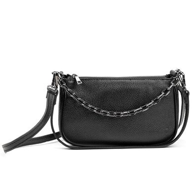 Елегантна шкіряна сумочка з ланцюжком Firenze Italy F-IT-9833A Чорний