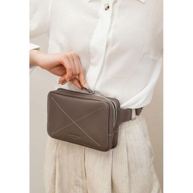 Натуральная кожаная поясная сумка Dropbag Mini темно-бежевая Blanknote BN-BAG-6-beige