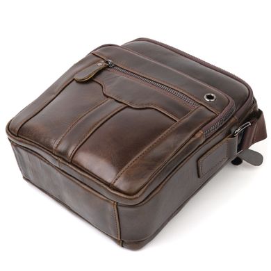 Вертикальная мужская сумка Vintage 20825 кожаная Коричневый