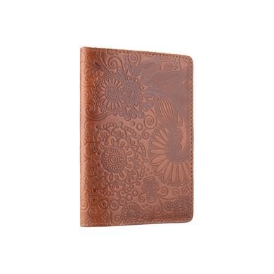 Обложка для паспорта ручной работы цвета глины, коллекция "Mehendi Art"