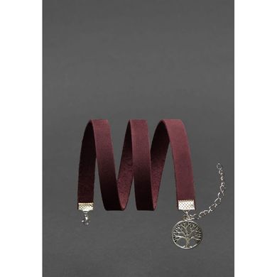 Шкіряний жіночий браслет - стрічка бордовий Blanknote BN-BR-4-vin-kr