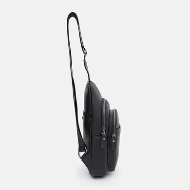 Чоловічий рюкзак шкіряний через плече Keizer K14040bl-black