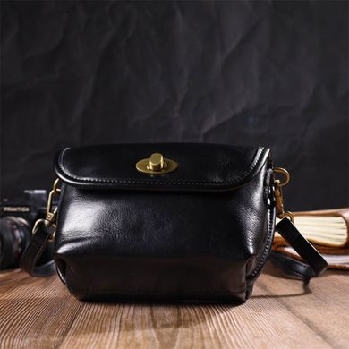 Ідеальна сумка крос-боді з натуральної шкіри 22132 Vintage Чорна