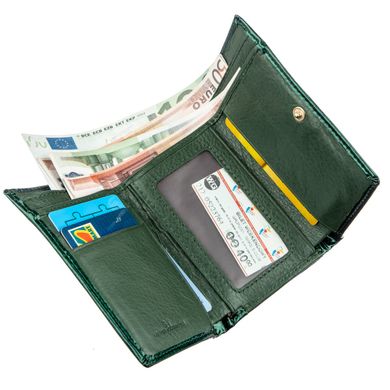 Вместительный женский кошелек на кнопке ST Leather 18914 Зеленый