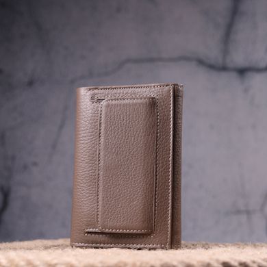 Красивий жіночий гаманець з монетницею з натуральної шкіри KARYA 21367 Бежевий