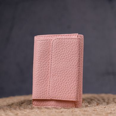 Миниатюрное женское портмоне из натуральной кожи KARYA 21317 Розовый