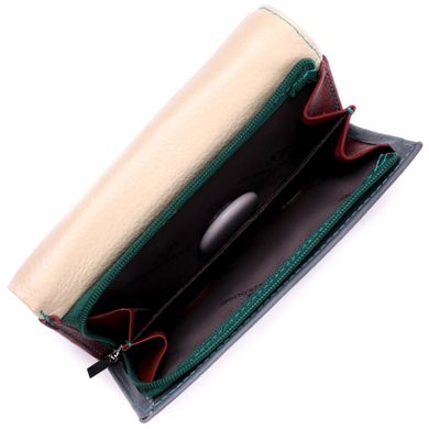 Незвичайний жіночий шкіряний гаманець у три складання ST Leather 19446 Різнокольоровий