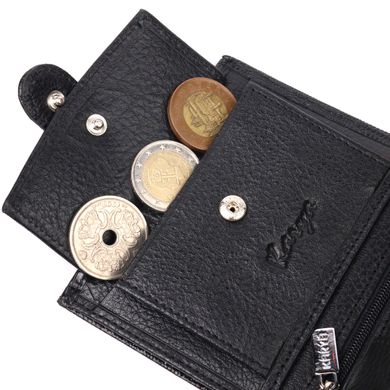 Відмінний чоловічий гаманець із фактурної шкіри KARYA 21038 Чорний