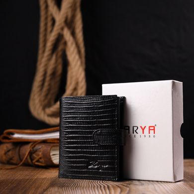 Відмінний чоловічий гаманець із фактурної шкіри KARYA 21038 Чорний