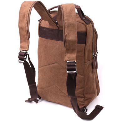 Удобный текстильный рюкзак с уплотненной спинкой и отделением для планшета Vintage sale_15078 Коричневый
