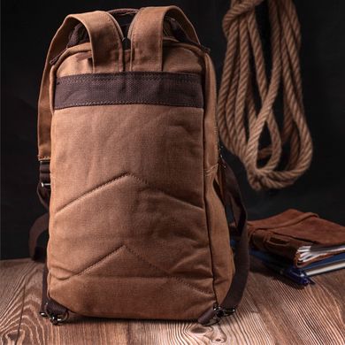 Зручний текстильний рюкзак з ущільненою спинкою та відділенням для планшета Vintage sale_15078 Коричневий