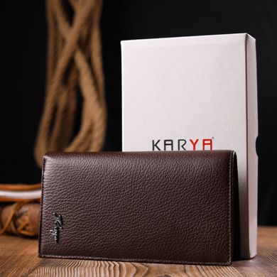 Вертикальный бумажник из натуральной кожи KARYA 21138 Коричневый