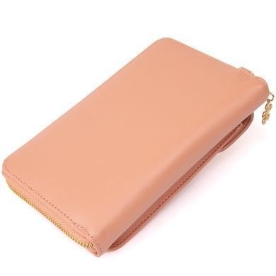 Вертикальный женский клатч из кожзаменителя Vintage sale_14906 Пудровый