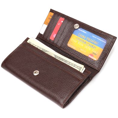 Жіночий зручний гаманець з натуральної зернистої шкіри CANPELLINI 21654 Коричневий