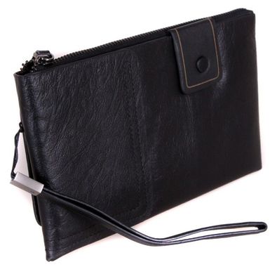 Невелика шкіряна барсетка гаманець Accessory Collection 00430, Чорний