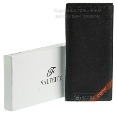Вертикальний шкіряний гаманець SALFEITE, Чорний