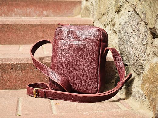 Современная мужская сумка из натуральной качественной кожи, Бордовый