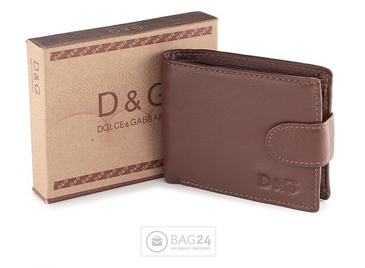 Надежный кожаный купюрник Dolce & Gabbana 13750, Коричневый