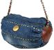 Циліндрична жіноча сумка джинсова Fashion jeans bag синя