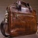 Ділова чоловіча сумка з зернистої шкіри Vintage 14837 Коричнева