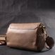 Модная кожаная женская сумка с оригинальной плечевой лямкой Vintage 22403 Бежевая