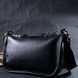 Женская сумка с округленными краями из натуральной кожи Vintage 22253 Черная