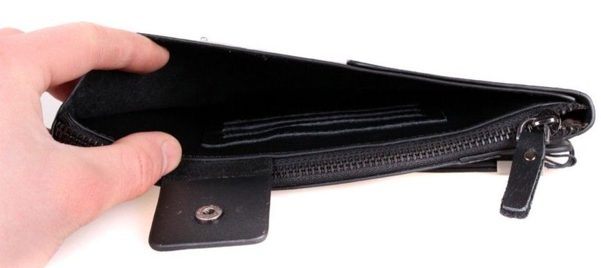 Небольшая кожаная барсетка кошелек Accessory Collection 00430, Черный