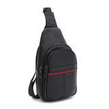 Чоловічий рюкзак через плече Keizer K11022bl-black, натуральна шкіра, чорний, середній розмір