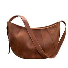 Натуральная кожаная женская сумка Круассан светло-коричневая Blanknote BN-BAG-12-k-kr