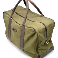 Дорожная сумка из ткани канвас с элементами натуральной кожи RH-6827-4lx бренда TARWA Зеленый