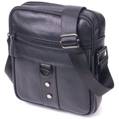 Практичная мужская сумка из натуральной кожи 21291 Vintage Черная