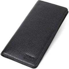 Вертикальный мужской бумажник из натуральной зернистой кожи BOND 21983 Черный