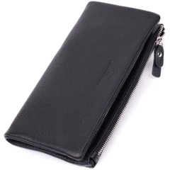 Жіночий гаманець-клатч із двома блискавками з натуральної шкіри ST Leather 22527 Чорний