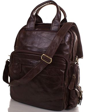 Вместительный кожаный рюкзак ETERNO ET2185, Коричневый