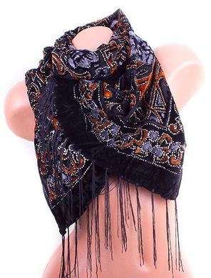 Стильний оксамитовий шарфик для жінок ETERNO ES0206-6-1, Чорний