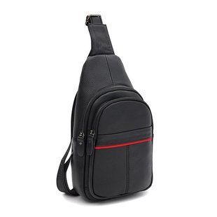 Мужской рюкзак через плечо из натуральной кожи Keizer K11022bl-black, черный, с карманами